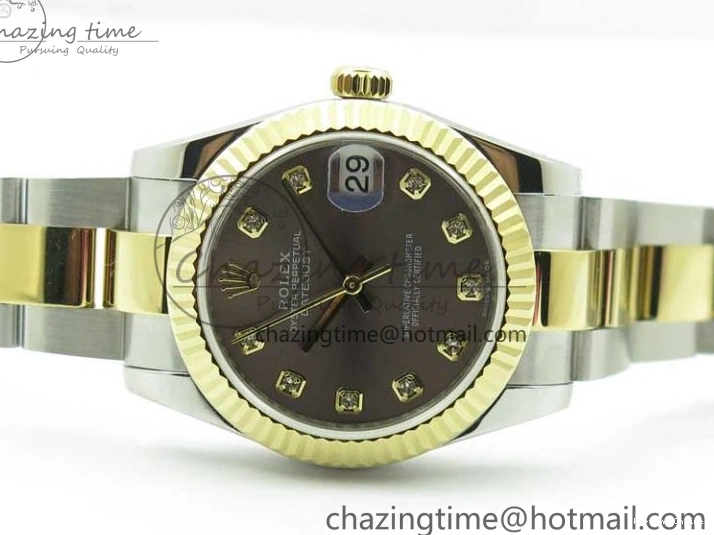 0112 SoftTouch Datejust 31mm 278273 SS YG BP Maker Best Edition Gray Diamonds Dial on SS YG Oyster Bracelet 2715